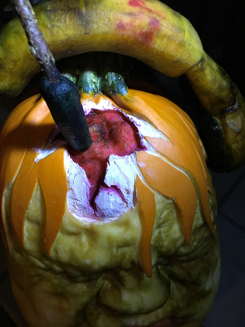 Why such a big hole in the skull? Perhaps he didn't have access to a drill?