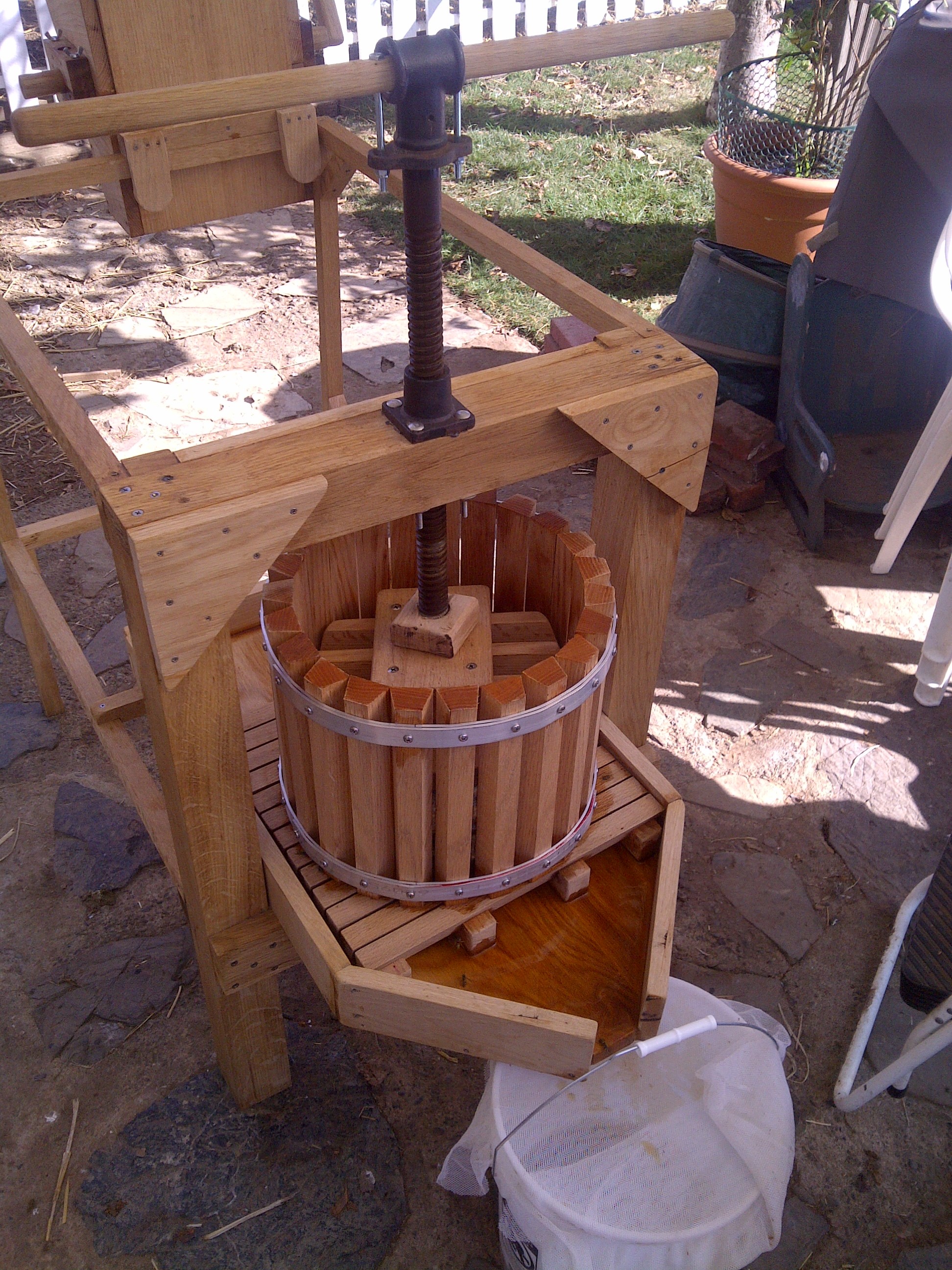 Homemade cider press, 2012.