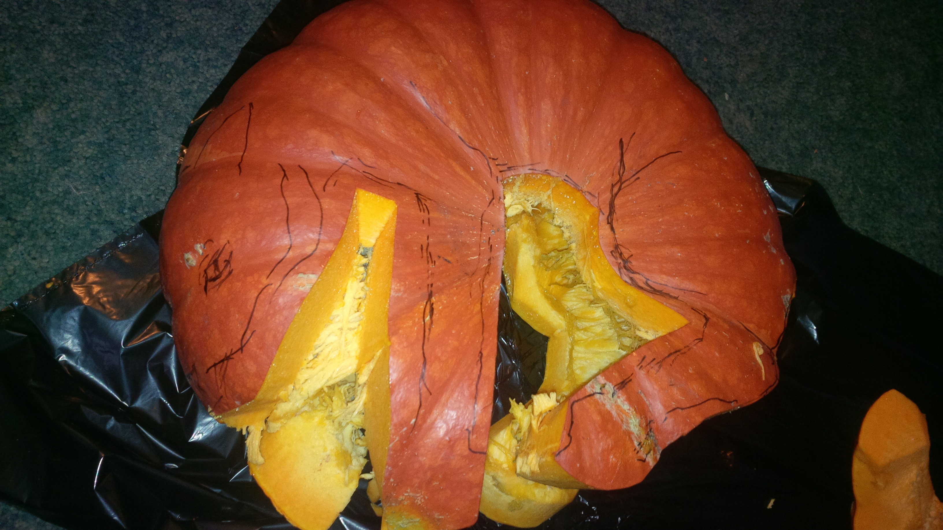 Cinderella pumpkins don't seem to get carved as often as their more spherical cousins...