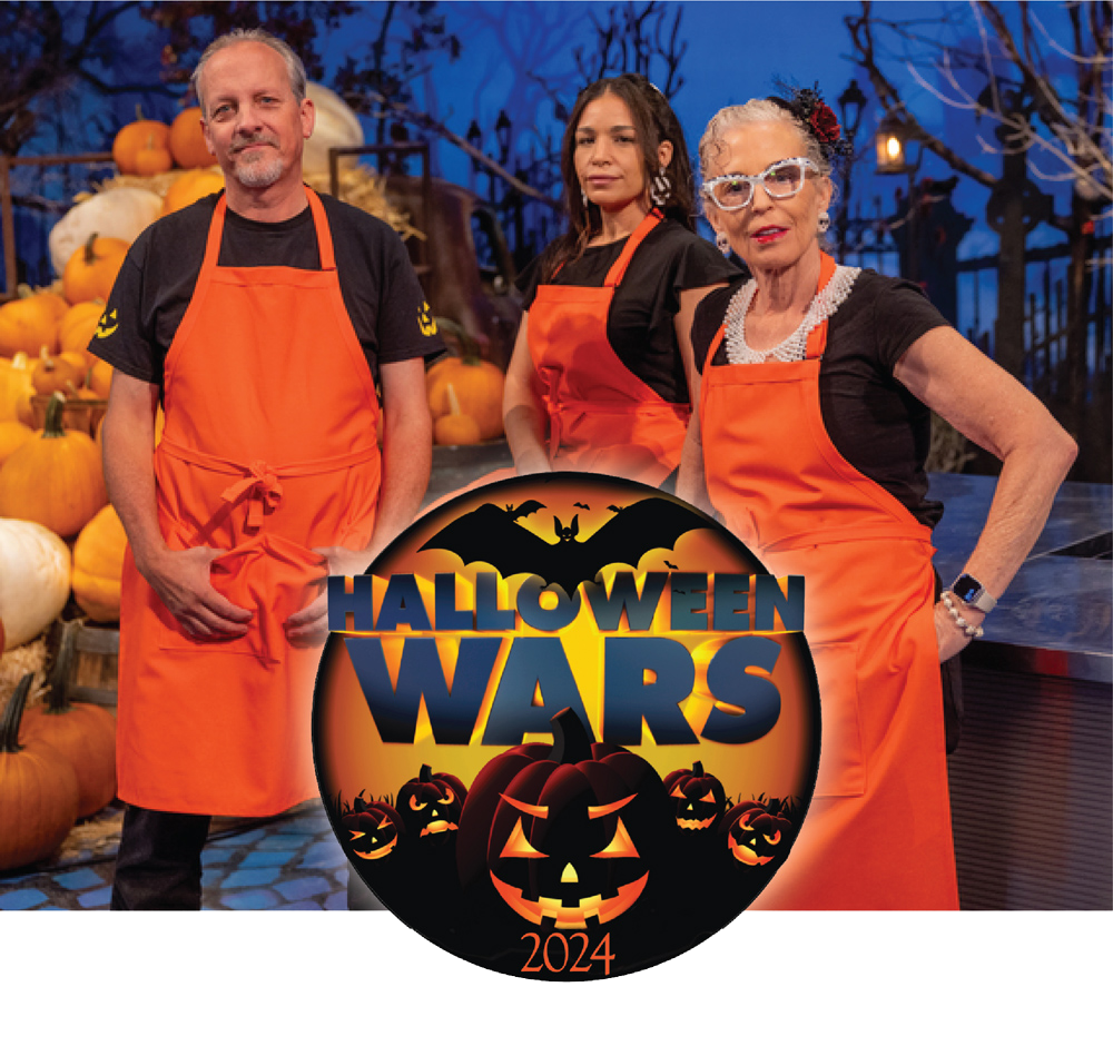 click for full size: Mike, with cake artist Gina Montesino and sugar artist Teresa Shurilla, season 13 winner! 